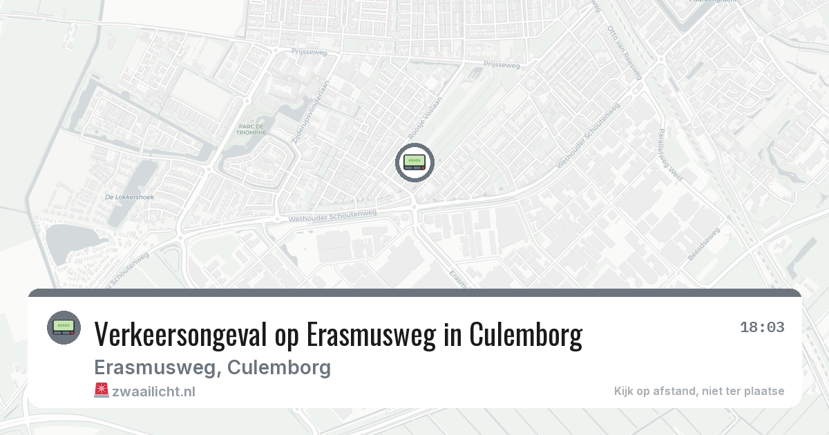 Verkeersongeval op Erasmusweg in Culemborg — 2 aug 2026