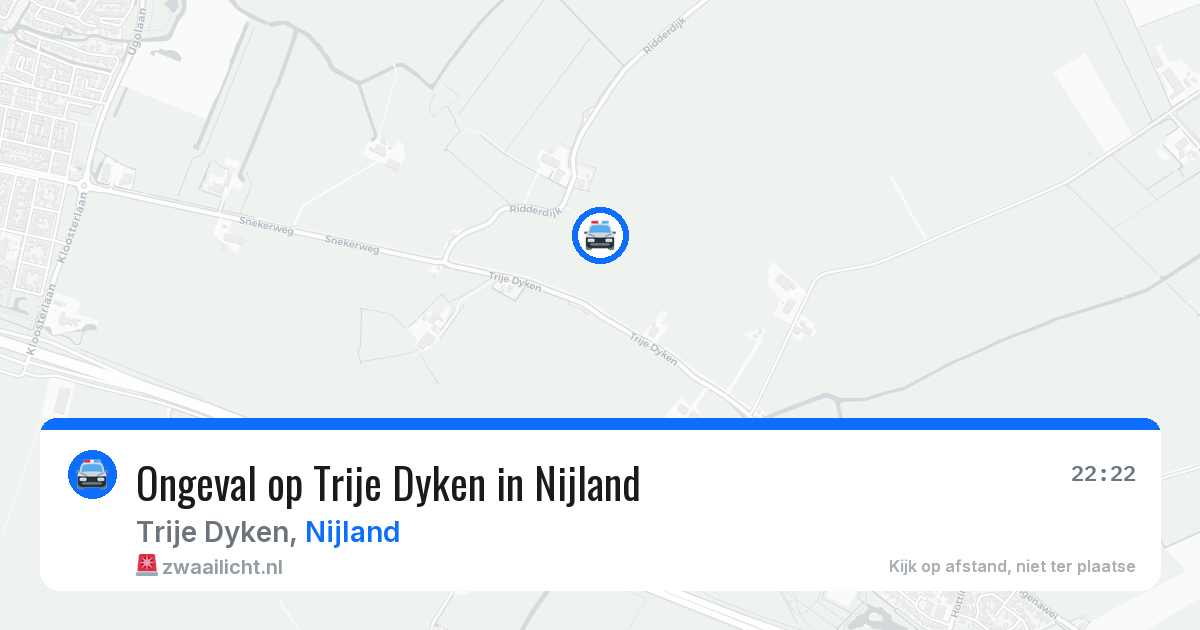 Ongeval op Trije Dyken in Nijland — 28 jul 2026