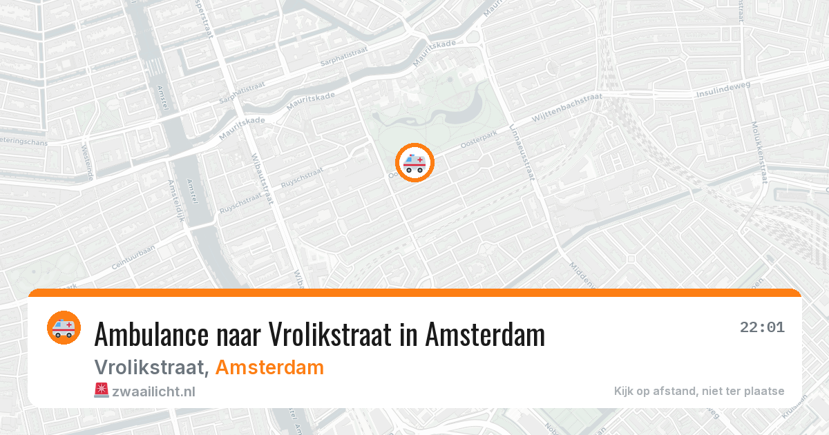 Ambulance naar Vrolikstraat in Amsterdam — 8 jul 2026