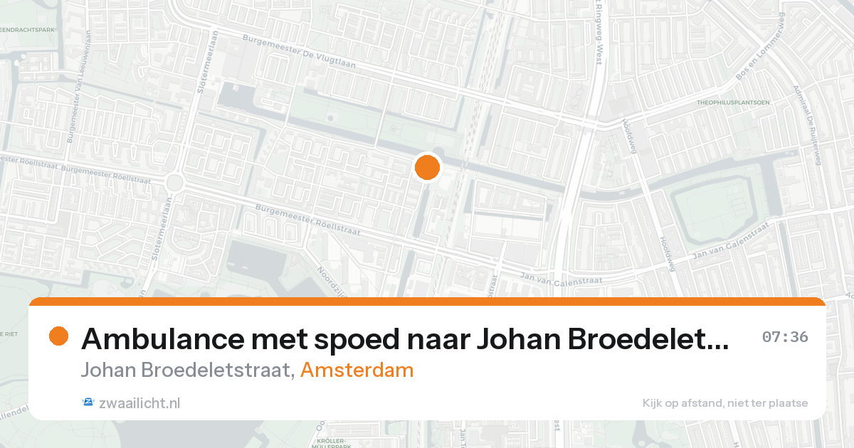 Ambulance met spoed naar Johan Broedeletstraat in Amsterdam — 22 aug 2026