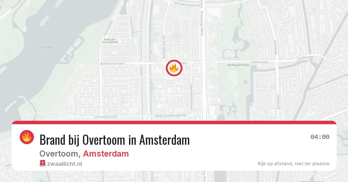 Brand bij Overtoom in Amsterdam — 8 mei 2026