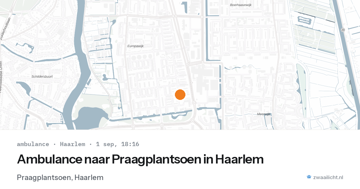 Ambulance naar Praagplantsoen in Haarlem — 1 sep 2026
