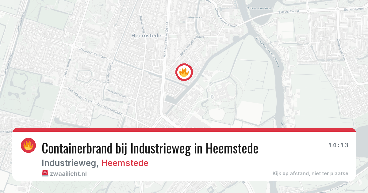 Containerbrand bij Industrieweg in Heemstede — 8 jun 2026