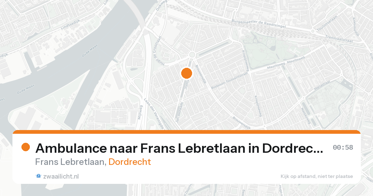 Ambulance naar Frans Lebretlaan in Dordrecht — 16 aug 2026