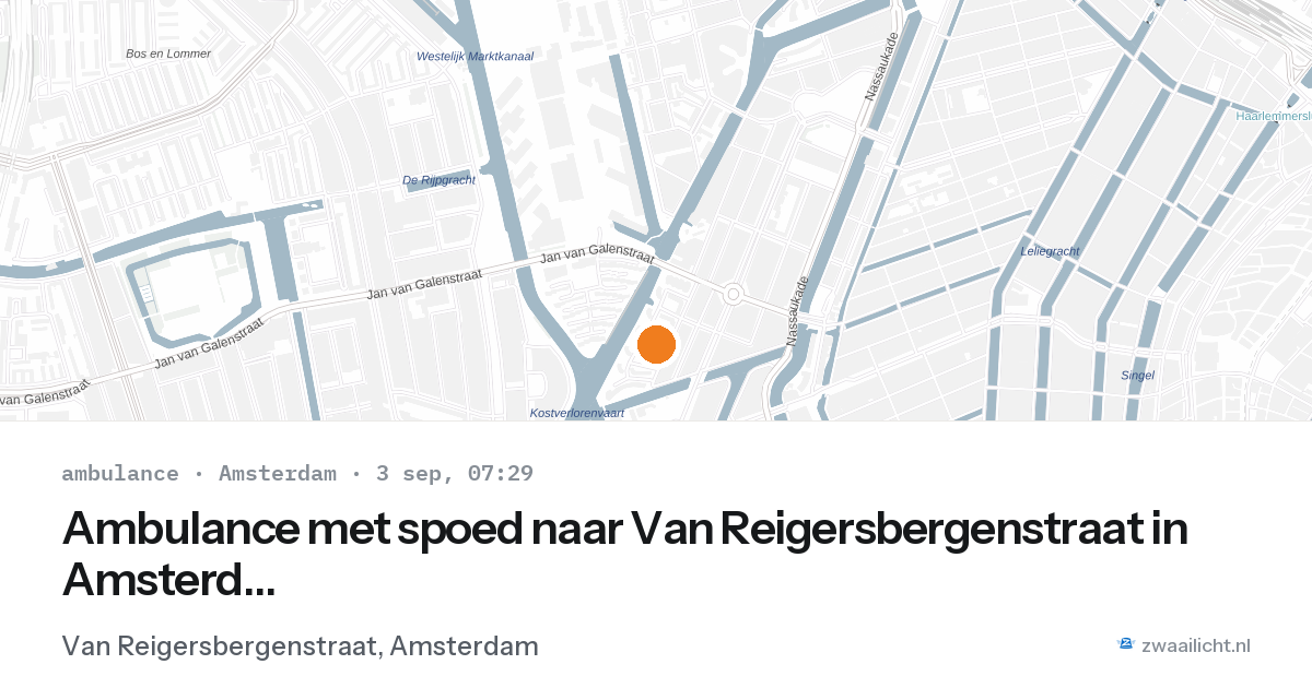 Ambulance met spoed naar Van Reigersbergenstraat in Amsterdam — 3 sep 2026