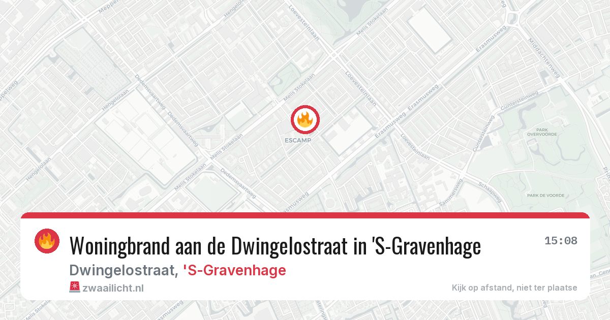 Woningbrand aan de Dwingelostraat in 'S-Gravenhage — 14 mrt 2026