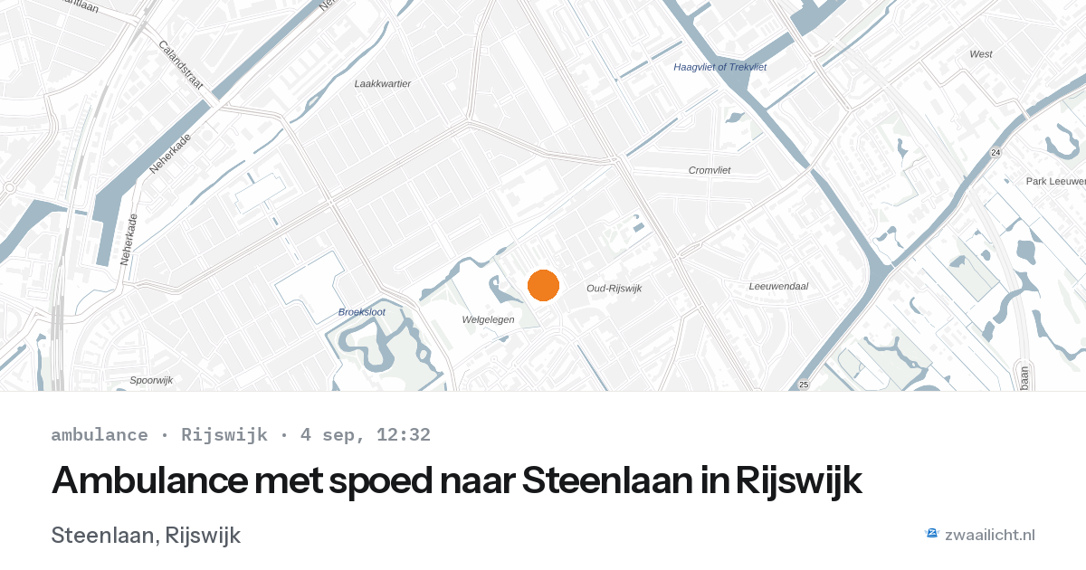 Ambulance met spoed naar Steenlaan in Rijswijk — 4 sep 2026