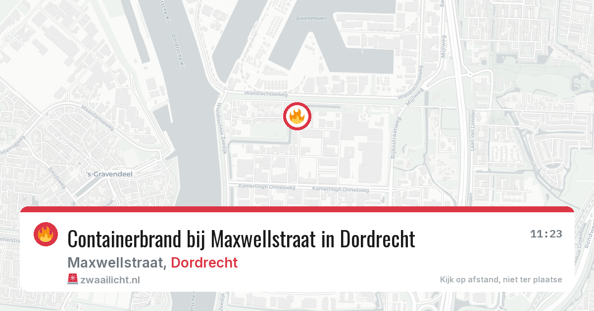 Containerbrand bij Maxwellstraat in Dordrecht — 22 mei 2026
