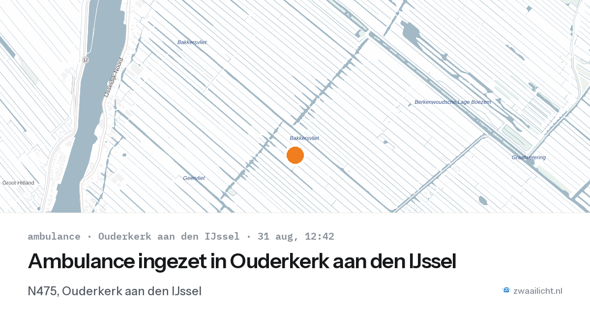 Ambulance ingezet in Ouderkerk aan den IJssel — 31 aug 2026