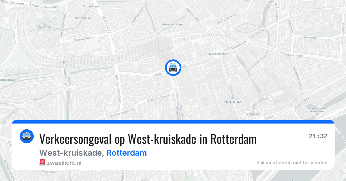 Verkeersongeval op West-kruiskade in Rotterdam — 29 mei 2026