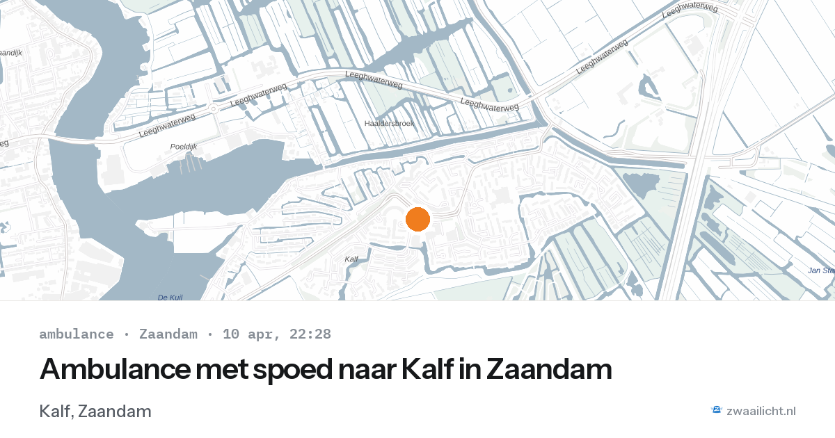 Ambulance met spoed naar Kalf in Zaandam — 10 apr 2026