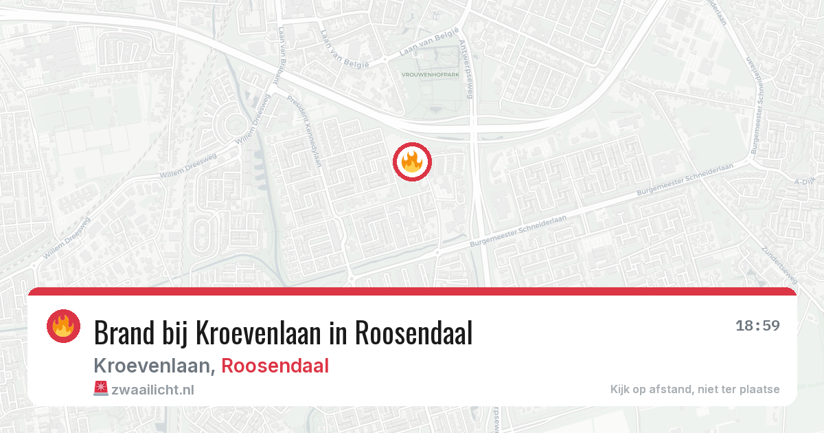 Brand bij Kroevenlaan in Roosendaal — 16 jun 2026