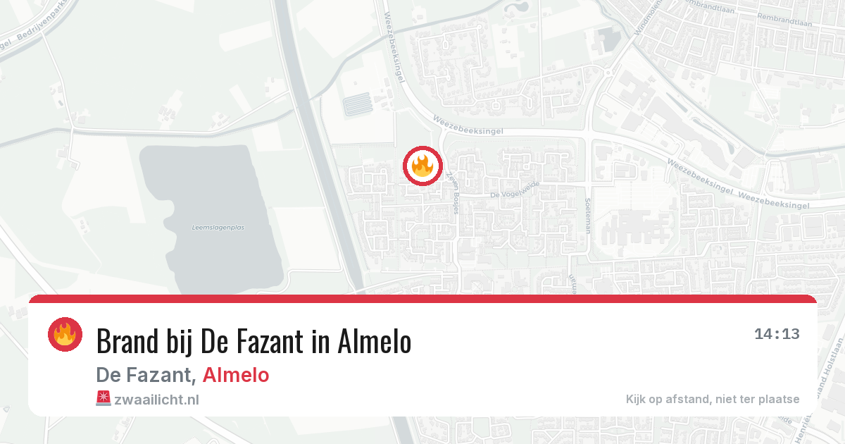 Brand bij De Fazant in Almelo — 23 jun 2026
