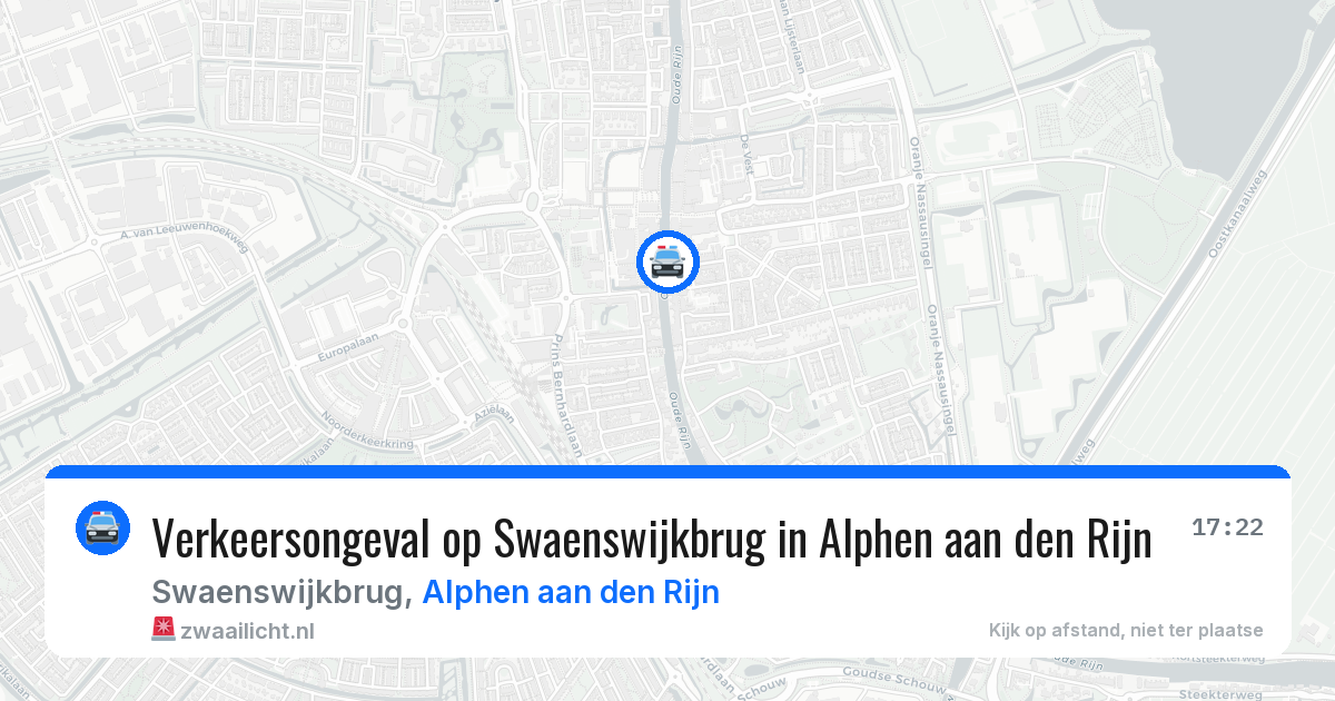 Verkeersongeval op Swaenswijkbrug in Alphen aan den Rijn — 7 jun 2026