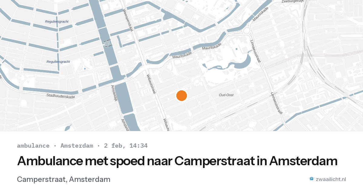 Ambulance met spoed naar Camperstraat in Amsterdam — 2 feb 2026