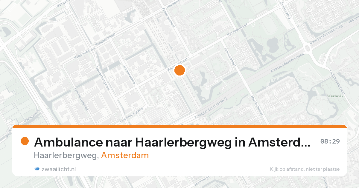 Ambulance naar Haarlerbergweg in Amsterdam — 5 jun 2026