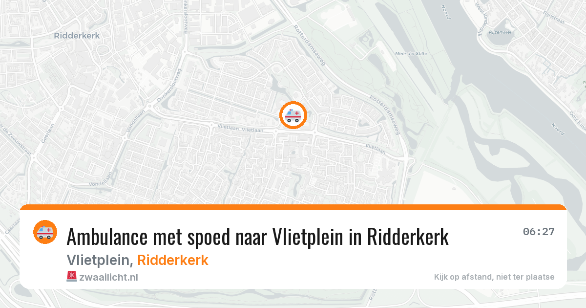 Ambulance met spoed naar Vlietplein in Ridderkerk — 18 jun 2026