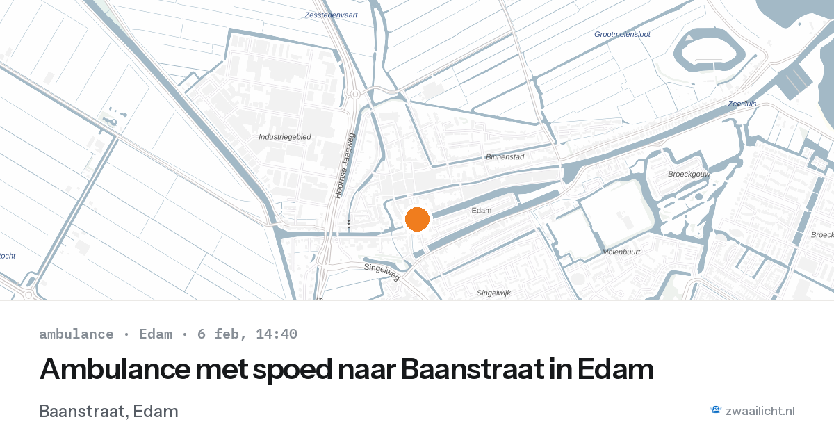 Ambulance met spoed naar Baanstraat in Edam — 6 feb 2026