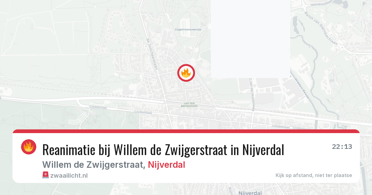 Reanimatie bij Willem de Zwijgerstraat in Nijverdal — 15 mrt 2026
