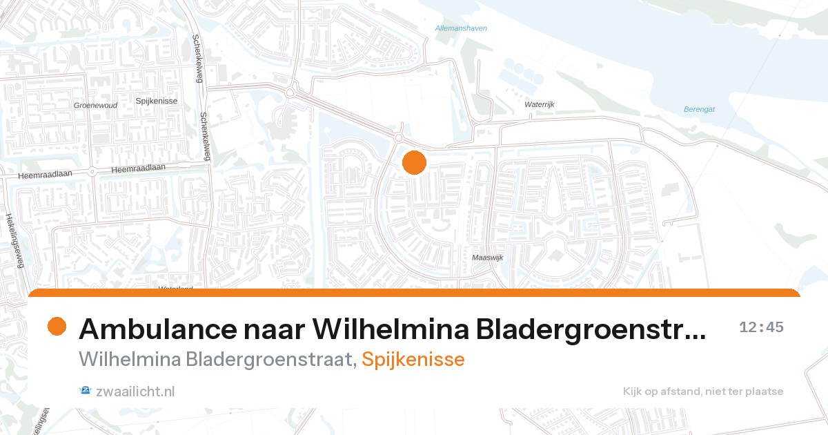 Ambulance naar Wilhelmina Bladergroenstraat in Spijkenisse — 26 aug 2026