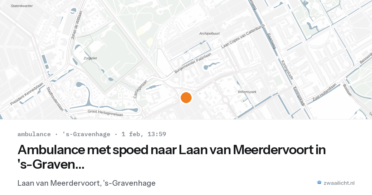 Ambulance met spoed naar Laan van Meerdervoort in 's-Gravenhage — 1 feb 2026