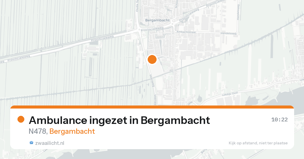 Ambulance ingezet in Bergambacht — 17 aug 2026