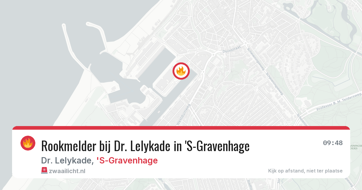 Rookmelder bij Dr. Lelykade in 'S-Gravenhage — 13 aug 2026