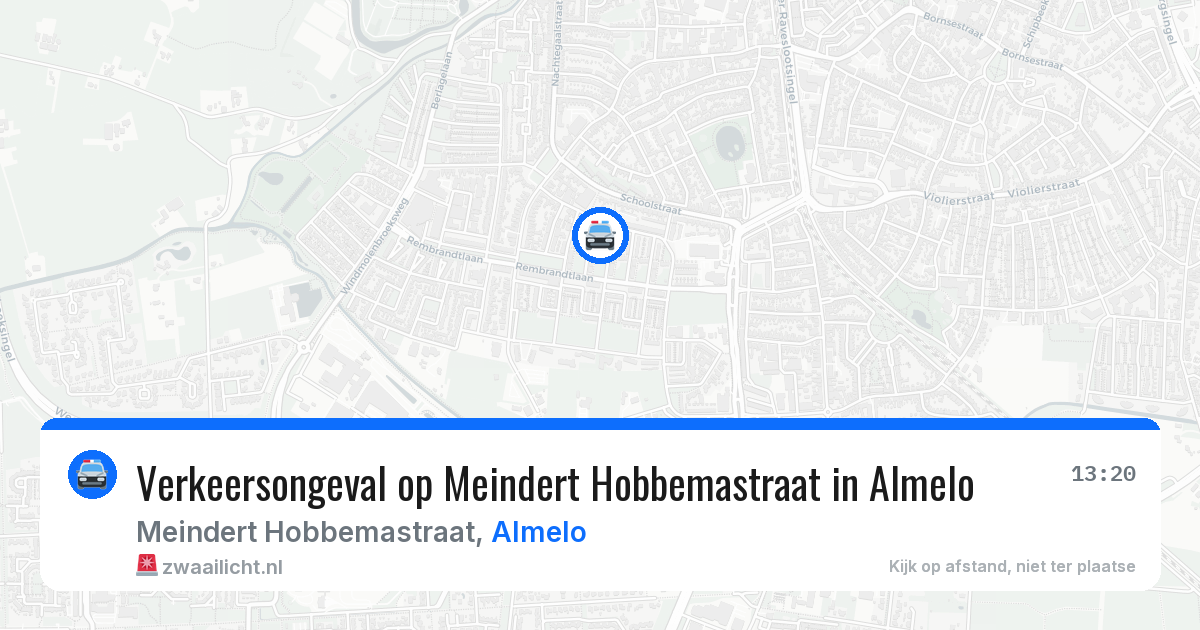 Verkeersongeval op Meindert Hobbemastraat in Almelo — 4 aug 2026