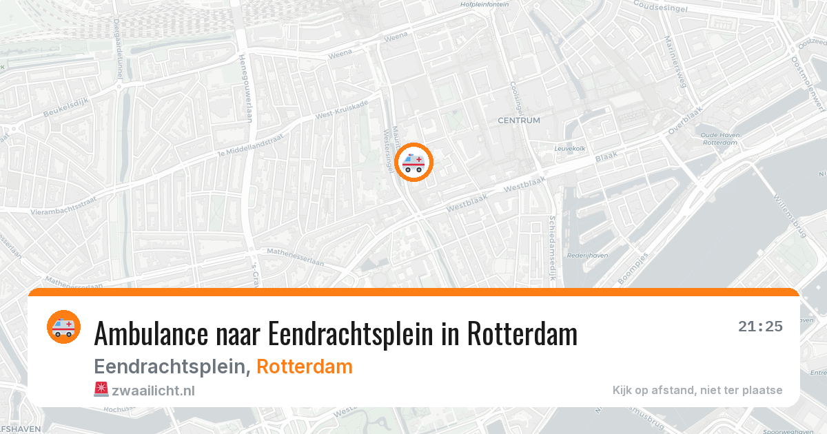 Ambulance naar Eendrachtsplein in Rotterdam — 21 mei 2026