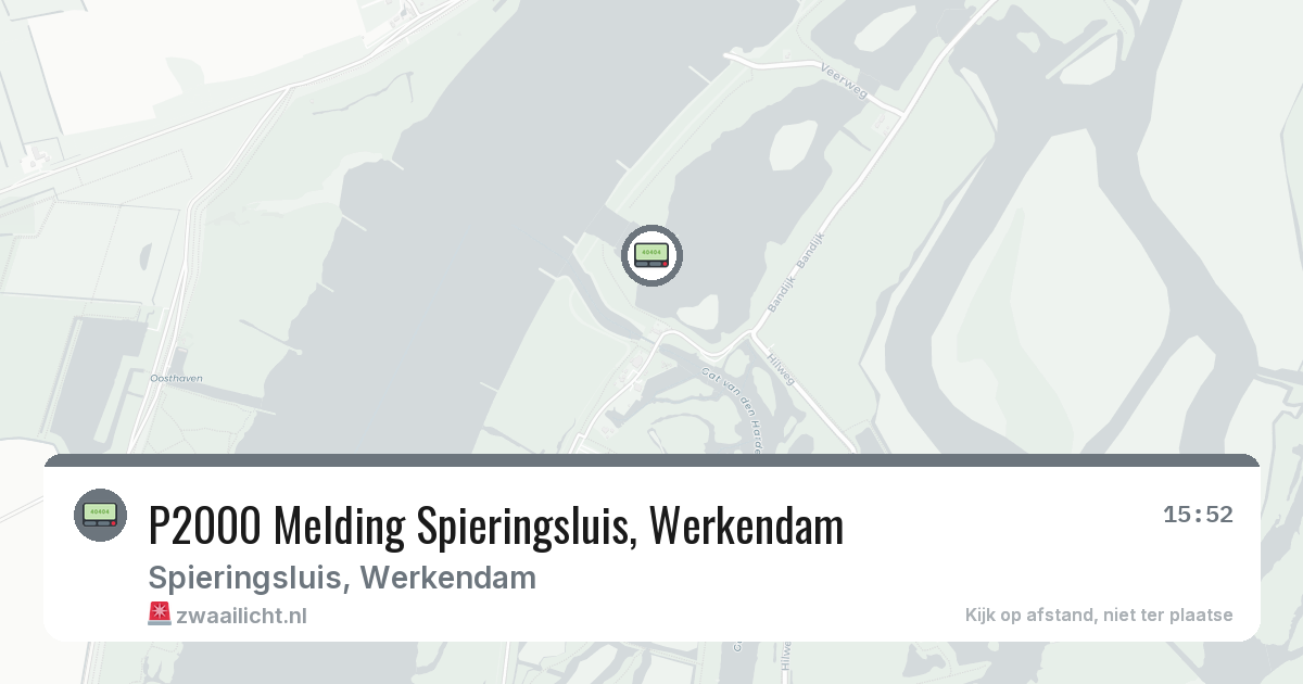 P2000 Melding Spieringsluis, Werkendam — 25 mei 2026