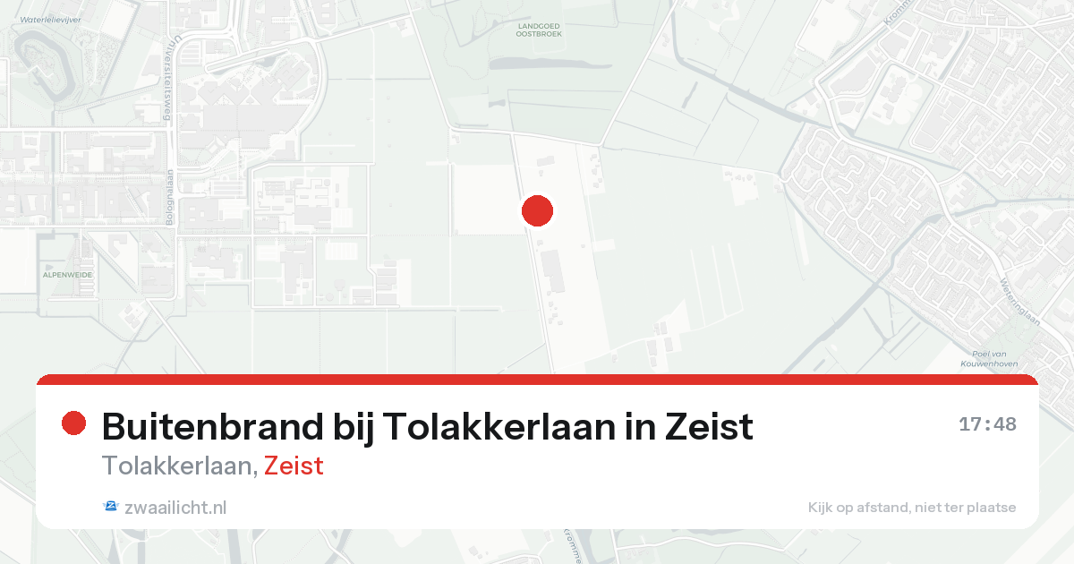 Buitenbrand bij Tolakkerlaan in Zeist — 12 aug 2026