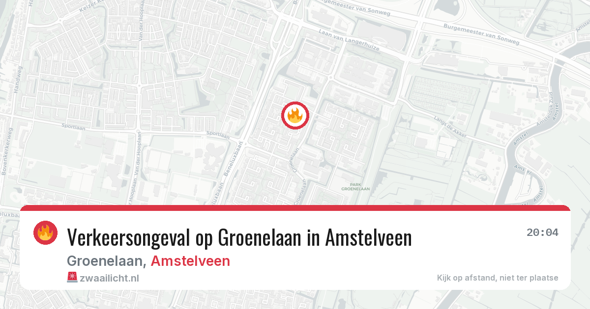 Verkeersongeval op Groenelaan in Amstelveen — 11 aug 2026