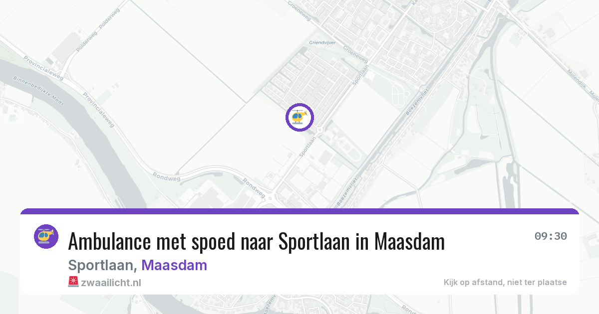 Ambulance met spoed naar Sportlaan in Maasdam — 23 jun 2026