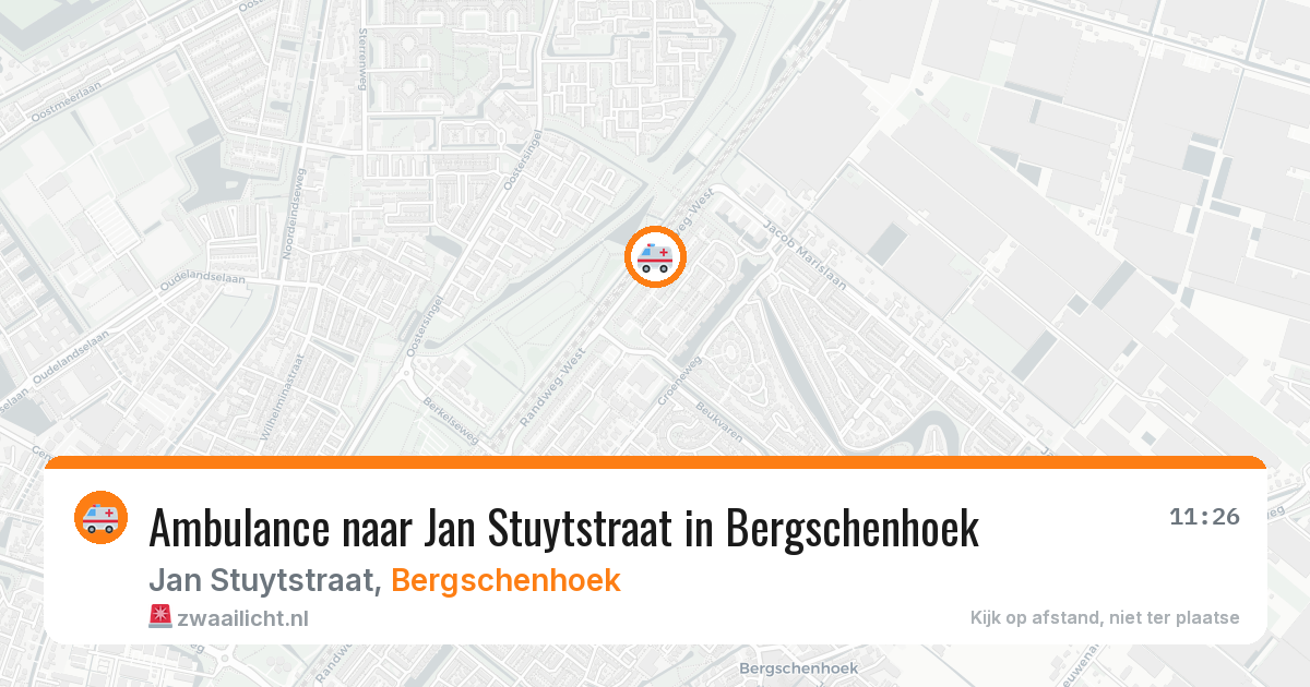 Ambulance naar Jan Stuytstraat in Bergschenhoek — 28 mei 2026