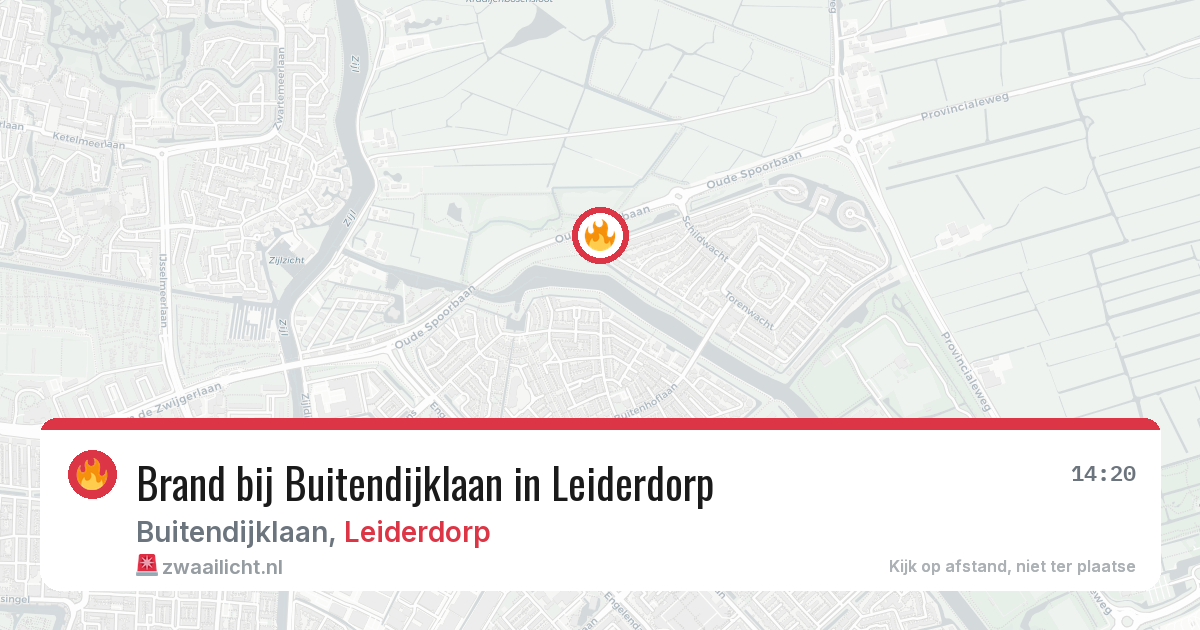 Brand bij Buitendijklaan in Leiderdorp — 29 jul 2026