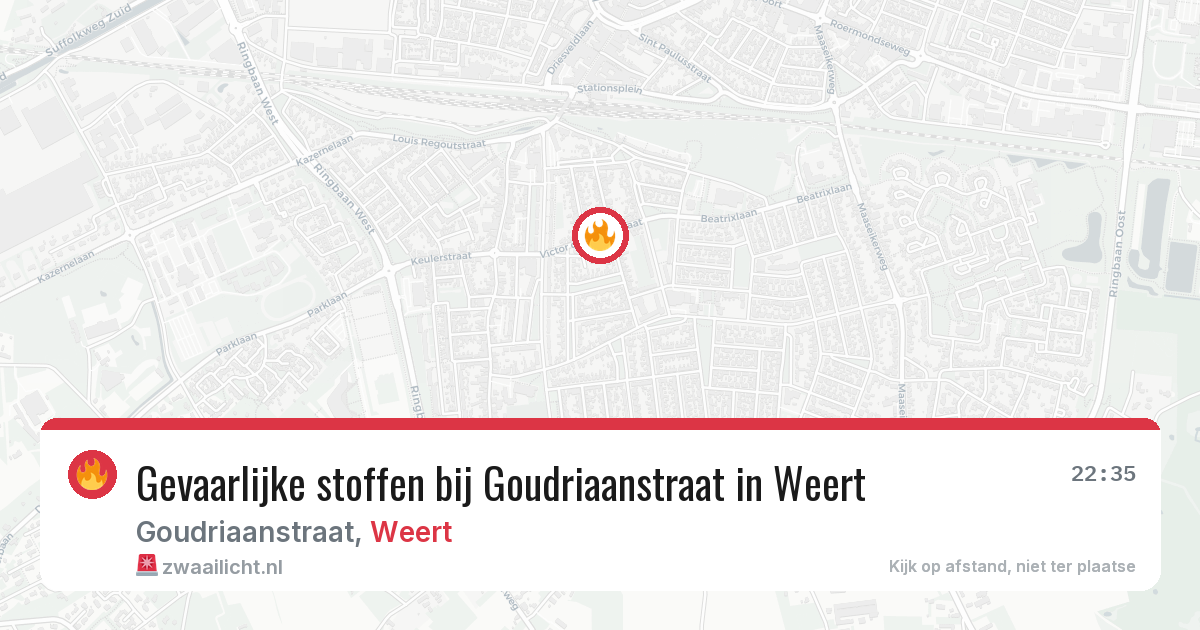 Gevaarlijke stoffen bij Goudriaanstraat in Weert — 29 jul 2026