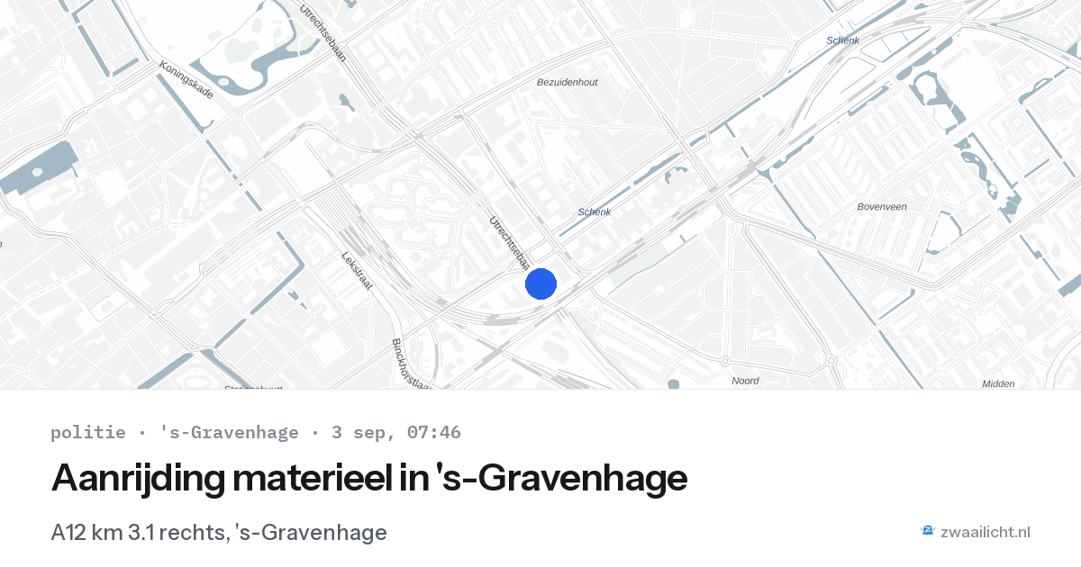 Aanrijding materieel in 's-Gravenhage — 3 sep 2026