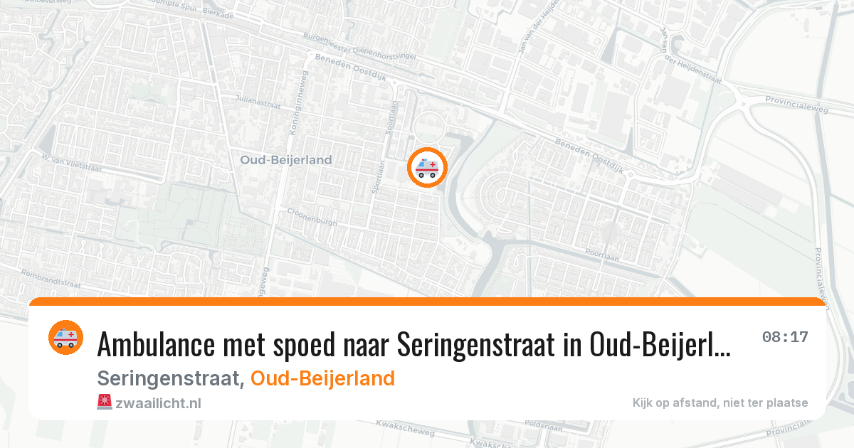 Ambulance met spoed naar Seringenstraat in Oud-Beijerland — 12 jun 2026