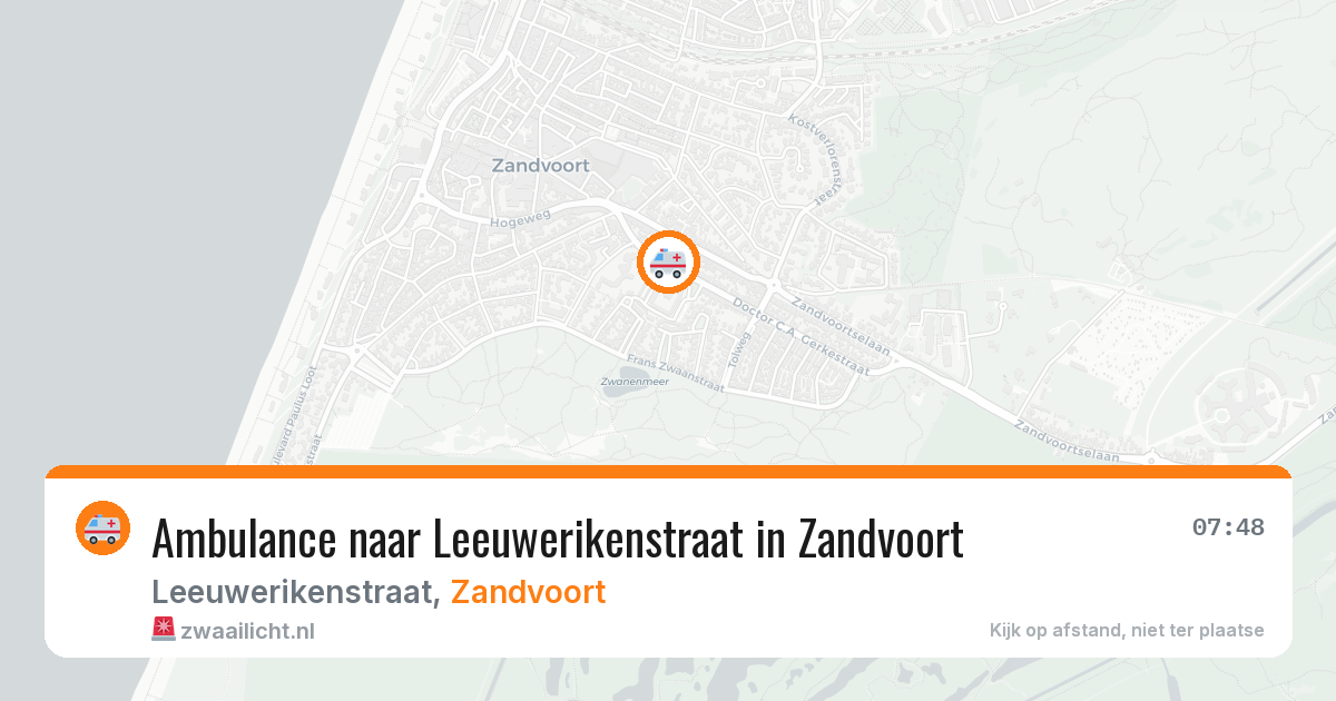 Ambulance naar Leeuwerikenstraat in Zandvoort — 22 apr 2026