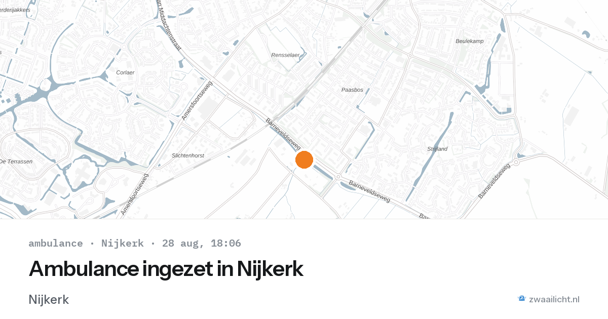 Ambulance ingezet in Nijkerk — 28 aug 2026