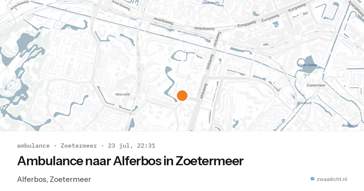 Ambulance naar Alferbos in Zoetermeer — 23 jul 2026