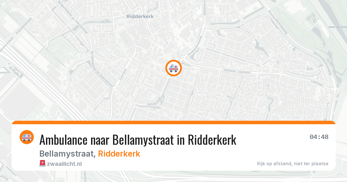 Ambulance naar Bellamystraat in Ridderkerk — 5 jul 2026