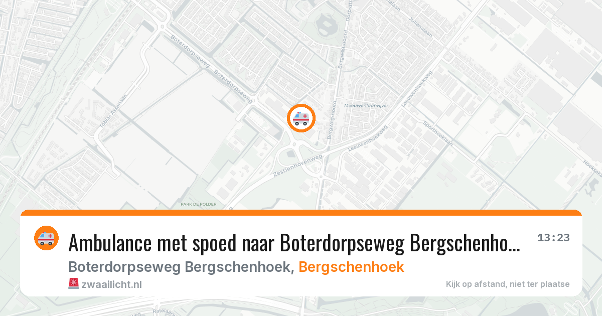 Ambulance met spoed naar Boterdorpseweg Bergschenhoek in Bergschenhoek — 12 jun 2026