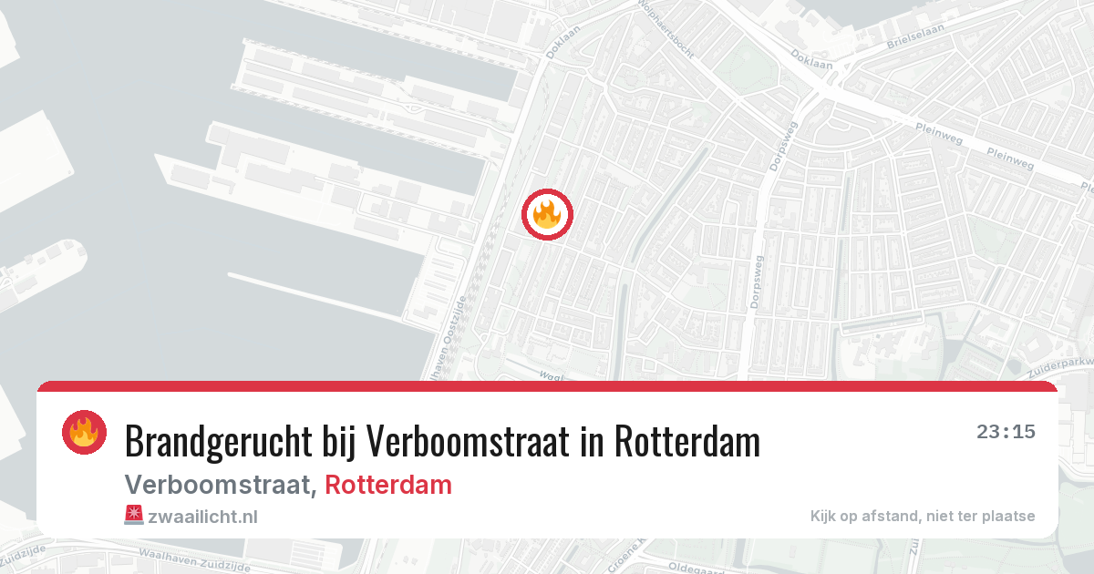 Brandgerucht bij Verboomstraat in Rotterdam — 9 aug 2026