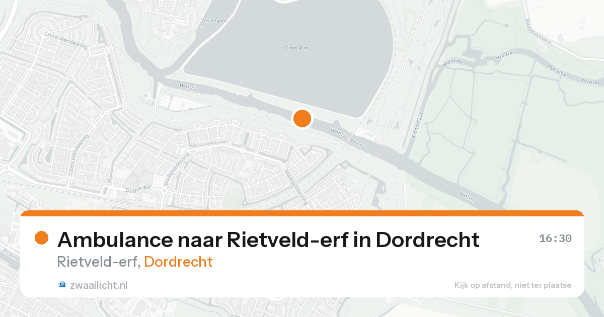 Ambulance naar Rietveld-erf in Dordrecht — 15 aug 2026