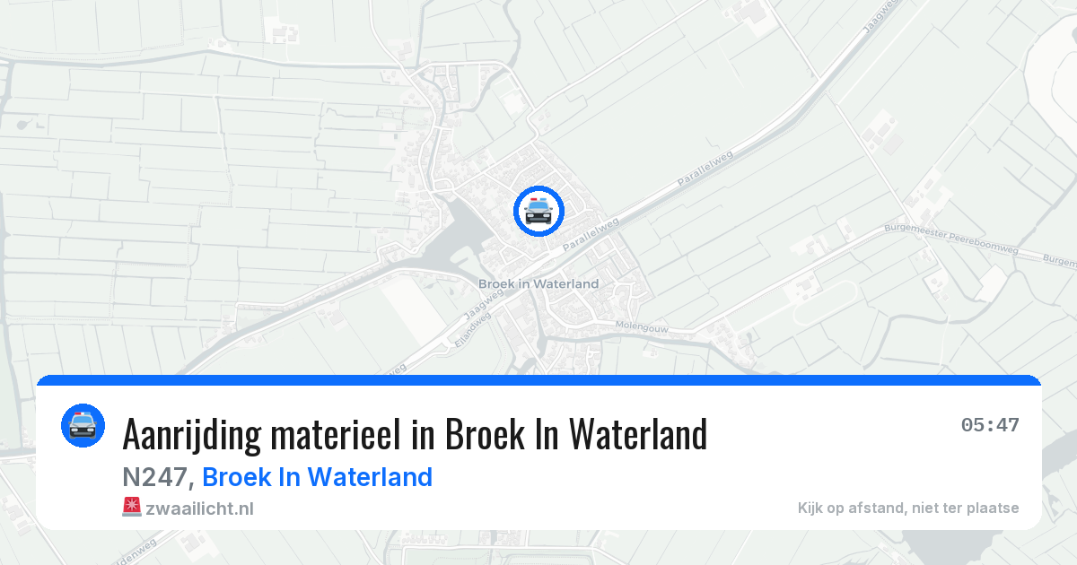 Aanrijding materieel in Broek In Waterland — 16 jul 2026