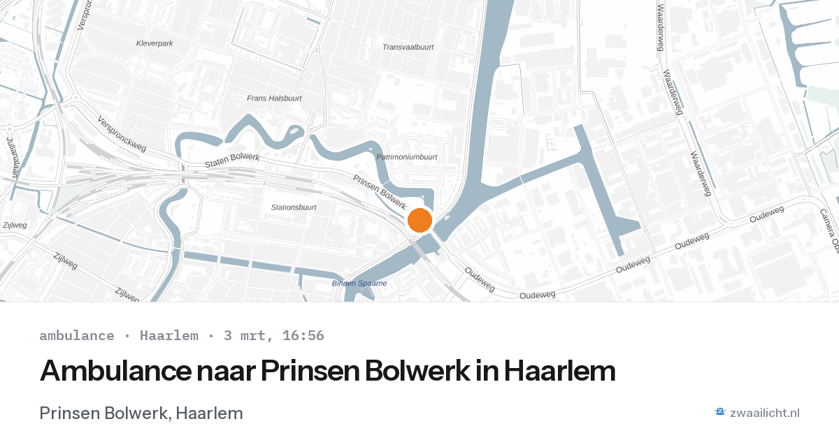 Ambulance naar Prinsen Bolwerk in Haarlem — 3 mrt 2026