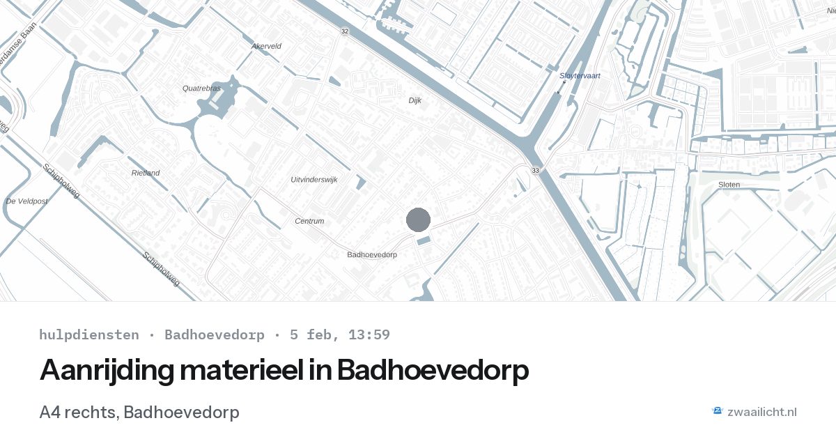 Aanrijding materieel in Badhoevedorp — 5 feb 2026