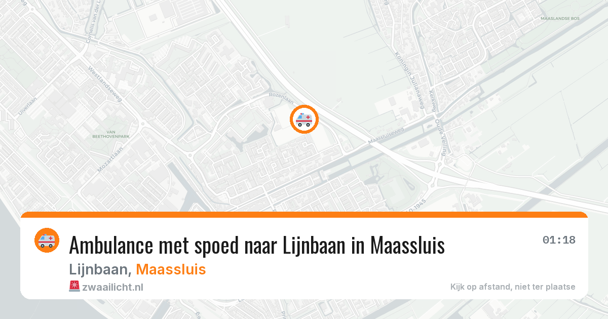 Ambulance met spoed naar Lijnbaan in Maassluis — 24 mei 2026