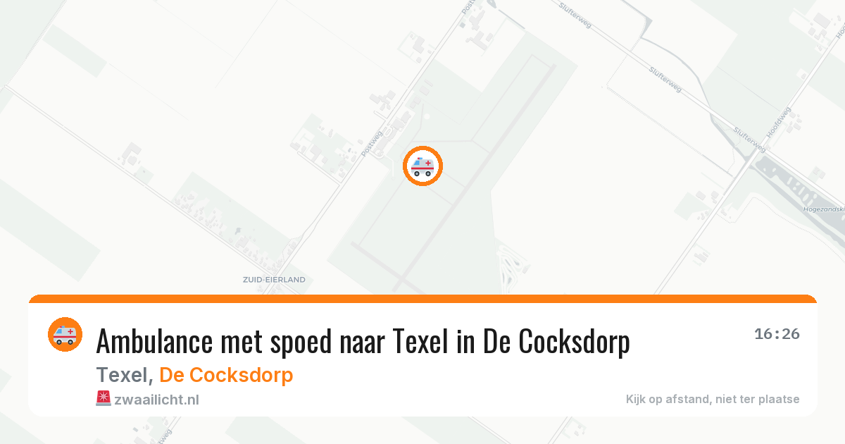 Ambulance met spoed naar Texel in De Cocksdorp — 23 jul 2026